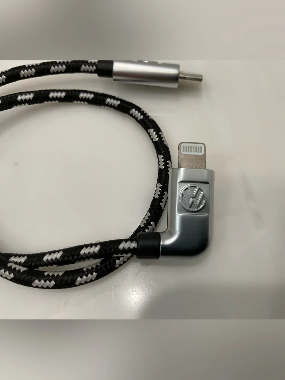 VW USB-C to LIGHTNING Braided Charging Cable - 13” long BLACK - R58